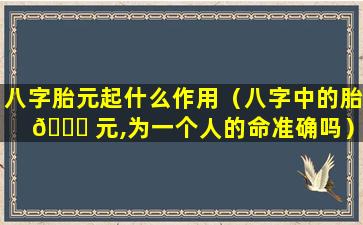 八字胎元起什么作用（八字中的胎 🐘 元,为一个人的命准确吗）